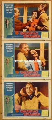 h562 UNEARTHLY STRANGER 3 movie lobby cards '64 AIP sci-fi horror!