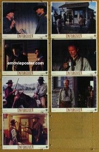 j212 UNFORGIVEN 7 movie lobby cards '92 Clint Eastwood, Gene Hackman