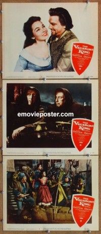 h563 VAGABOND KING 3 movie lobby cards '56 Kathryn Grayson