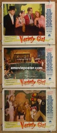 h564 VARIETY GIRL 3 movie lobby cards '47 William Holden, Alan Ladd