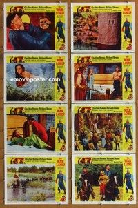 j351 WAR LORD 8 movie lobby cards '65 Charlton Heston, Richard Boone