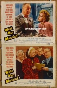 h370 WE'RE NOT MARRIED 2 movie lobby cards '52 Zsa Zsa, Ginger Rogers