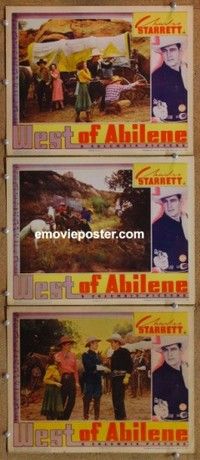 h567 WEST OF ABILENE 3 movie lobby cards '40 Charles Starrett western!