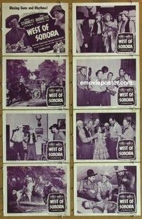 j353 WEST OF SONORA 8 movie lobby cards '48 Charles Starrett, Smiley