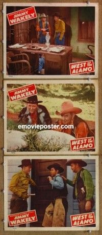 h569 WEST OF THE ALAMO 3 movie lobby cards '46 Jimmy Wakely, Texas