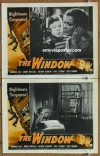 h380 WINDOW 2 movie lobby cards R54 film noir, Hale, Driscoll