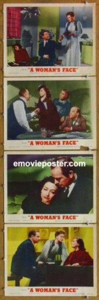 h735 WOMAN'S FACE 4 movie lobby cards R54 Joan Crawford, Douglas