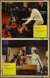 h383 WRECKING CREW 2 movie lobby cards '69 Dean Martin, Elke Sommer