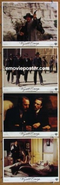 h736 WYATT EARP 4 movie lobby cards '94 Kevin Costner, Quaid, Hackman