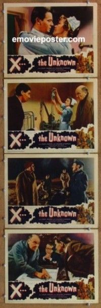h737 X THE UNKNOWN 4 movie lobby cards '57 spooky Hammer sci-fi!