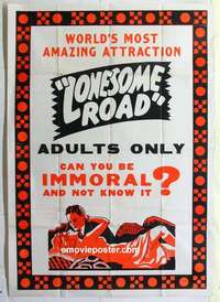 k184 LONESOME ROAD Forty by Sixty movie poster '40s immoral & doesn't know it!