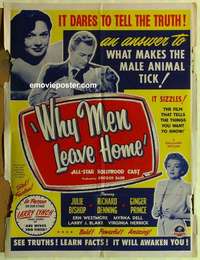 k193 WHY MEN LEAVE HOME 30x40 movie poster '51 are wives too tired!