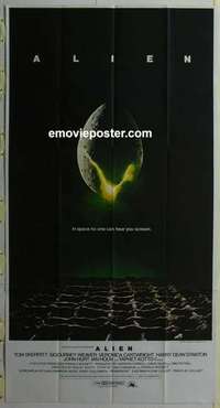 k143 ALIEN int'l three-sheet movie poster '79 Sigourney Weaver, sci-fi!