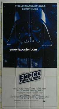 k144 EMPIRE STRIKES BACK three-sheet movie poster '80 George Lucas
