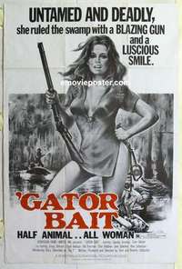 k179 GATOR BAIT Forty by Sixty movie poster '74 half animal, all woman!