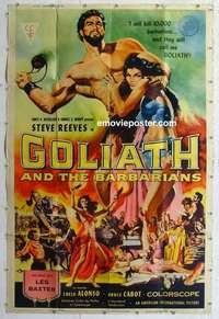 k180 GOLIATH & THE BARBARIANS Forty by Sixty movie poster '59 Steve Reeves