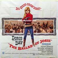 k322 BALLAD OF JOSIE six-sheet movie poster '68 Doris Day with shotgun!