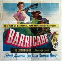 k324 BARRICADE six-sheet movie poster '50 Ruth Roman, Dane Clark, London