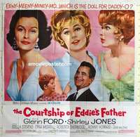 k345 COURTSHIP OF EDDIE'S FATHER six-sheet movie poster '63 Glenn Ford
