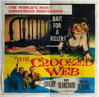 k350 CROOKED WEB six-sheet movie poster '55 Juran, bad girl film noir!