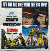k362 EL DORADO six-sheet movie poster '66 John Wayne, Robert Mitchum