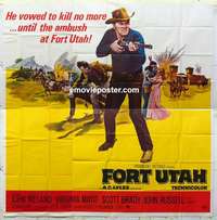 k370 FORT UTAH six-sheet movie poster '66 John Ireland, Virginia Mayo