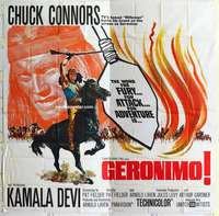 k376 GERONIMO six-sheet movie poster '62 fiercest Native American Indian!