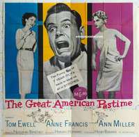 k381 GREAT AMERICAN PASTIME six-sheet movie poster '56 baseball, Tom Ewell