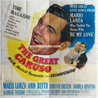 k382 GREAT CARUSO six-sheet movie poster '51 Mario Lanza, Ann Blyth