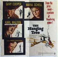 k384 HANGING TREE six-sheet movie poster '59 Gary Cooper, Maria Schell