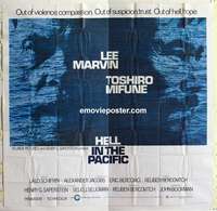 k385 HELL IN THE PACIFIC six-sheet movie poster '69 Lee Marvin, Mifune