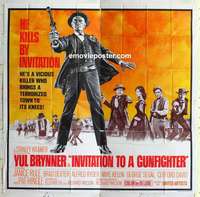 k396 INVITATION TO A GUNFIGHTER six-sheet movie poster '64 Yul Brynner