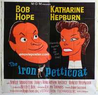 k397 IRON PETTICOAT six-sheet movie poster '56 Bob Hope, Kate Hepburn
