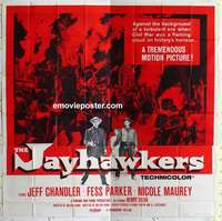 k398 JAYHAWKERS six-sheet movie poster '59 Chandler, Parker