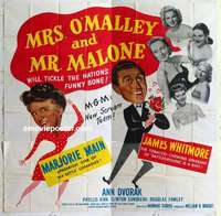 k415 MRS O'MALLEY & MR MALONE six-sheet movie poster '51 Marjorie Main