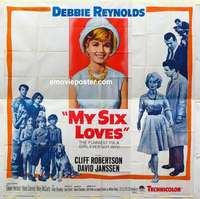 k416 MY 6 LOVES six-sheet movie poster '62 Debbie Reynolds, Robertson