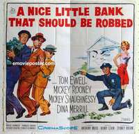 k424 NICE LITTLE BANK THAT SHOULD BE ROBBED six-sheet movie poster '58