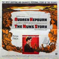 k426 NUN'S STORY six-sheet movie poster '59 religious Audrey Hepburn!