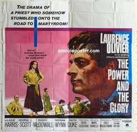 k436 POWER & THE GLORY six-sheet movie poster '62 Laurence Olivier