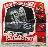 k439 PSYCHOPATH six-sheet movie poster '66 wild horror image!