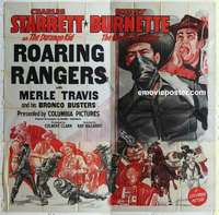 k442 ROARING RANGERS six-sheet movie poster '45 Starrett, Durango Kid!