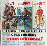 k001 THUNDERBALL six-sheet movie poster '65 Sean Connery as James Bond!