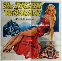 k463 TIGER WOMAN six-sheet movie poster '45 super sexy Adele Mara!