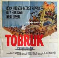 k465a TOBRUK six-sheet movie poster '67 Rock Hudson, George Peppard