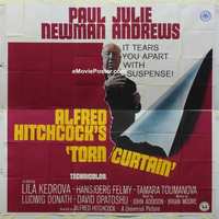 k465b TORN CURTAIN six-sheet movie poster '66 Paul Newman, Hitchcock