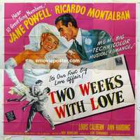 k467 TWO WEEKS WITH LOVE six-sheet movie poster '50 Jane Powell, Montalban