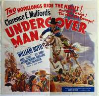 k468 UNDERCOVER MAN six-sheet movie poster '42 Hopalong Cassidy
