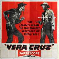 k470 VERA CRUZ six-sheet movie poster '55 Gary Cooper, Burt Lancaster