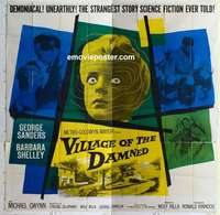 k471 VILLAGE OF THE DAMNED six-sheet movie poster '60 George Sanders