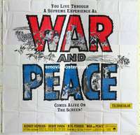 k474 WAR & PEACE six-sheet movie poster R63 Audrey Hepburn, Fonda